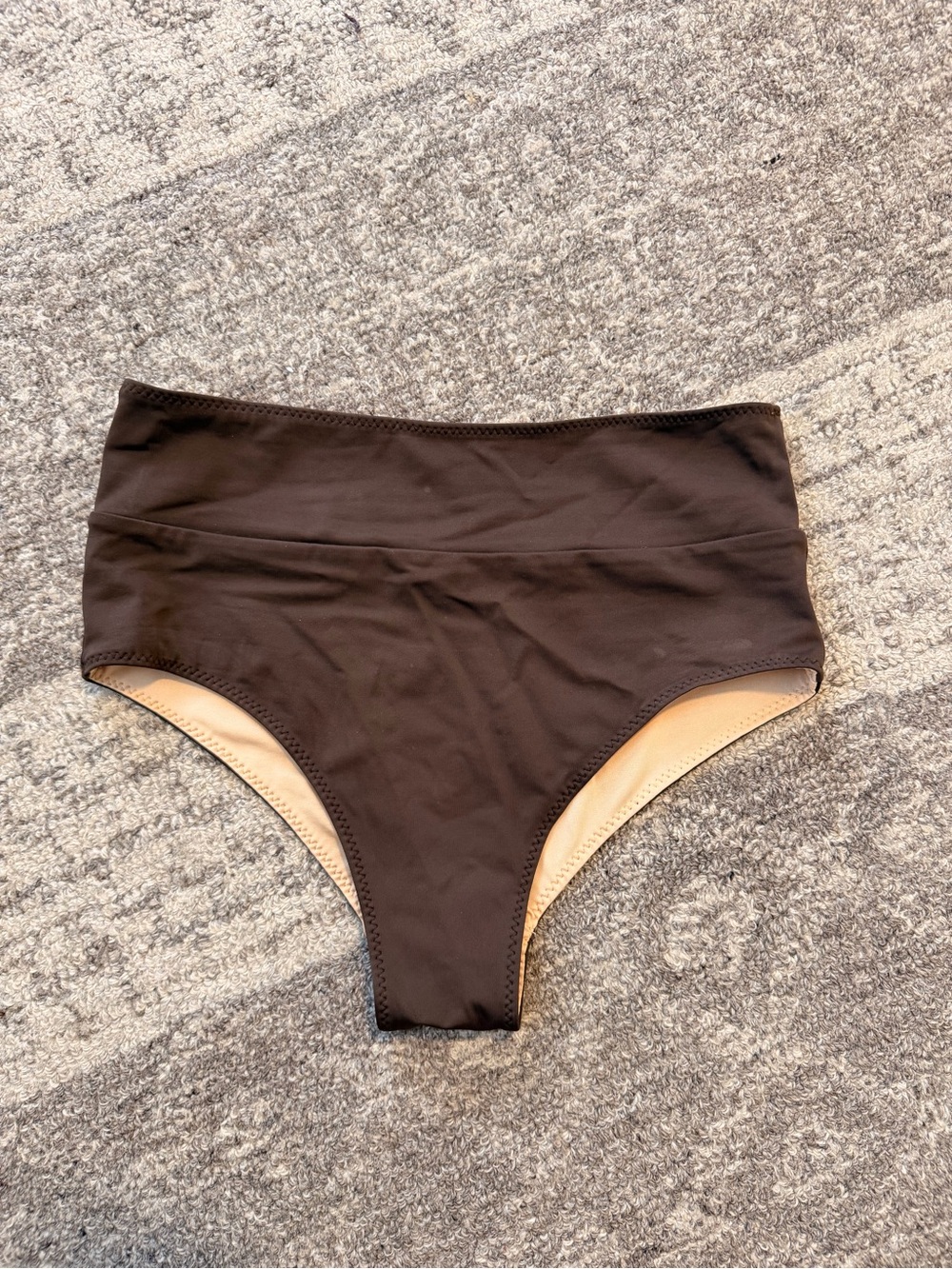 Indigo Luna Eco High-Rise Bikini Bottoms in Dark Brown